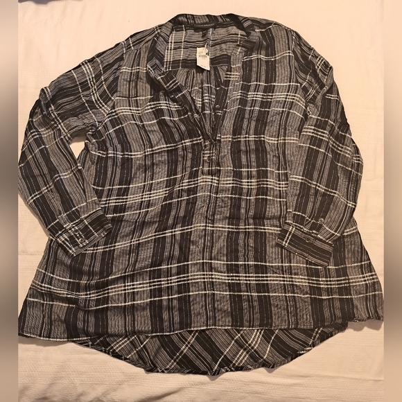 Lane Bryant Tops - Lane Bryant women's size 18/20 black & silver long sleeve blouse, sequins NEW